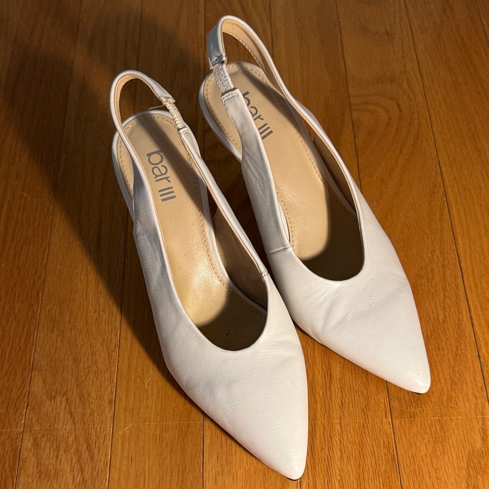 Bar III Women's Cream Slingback Heels